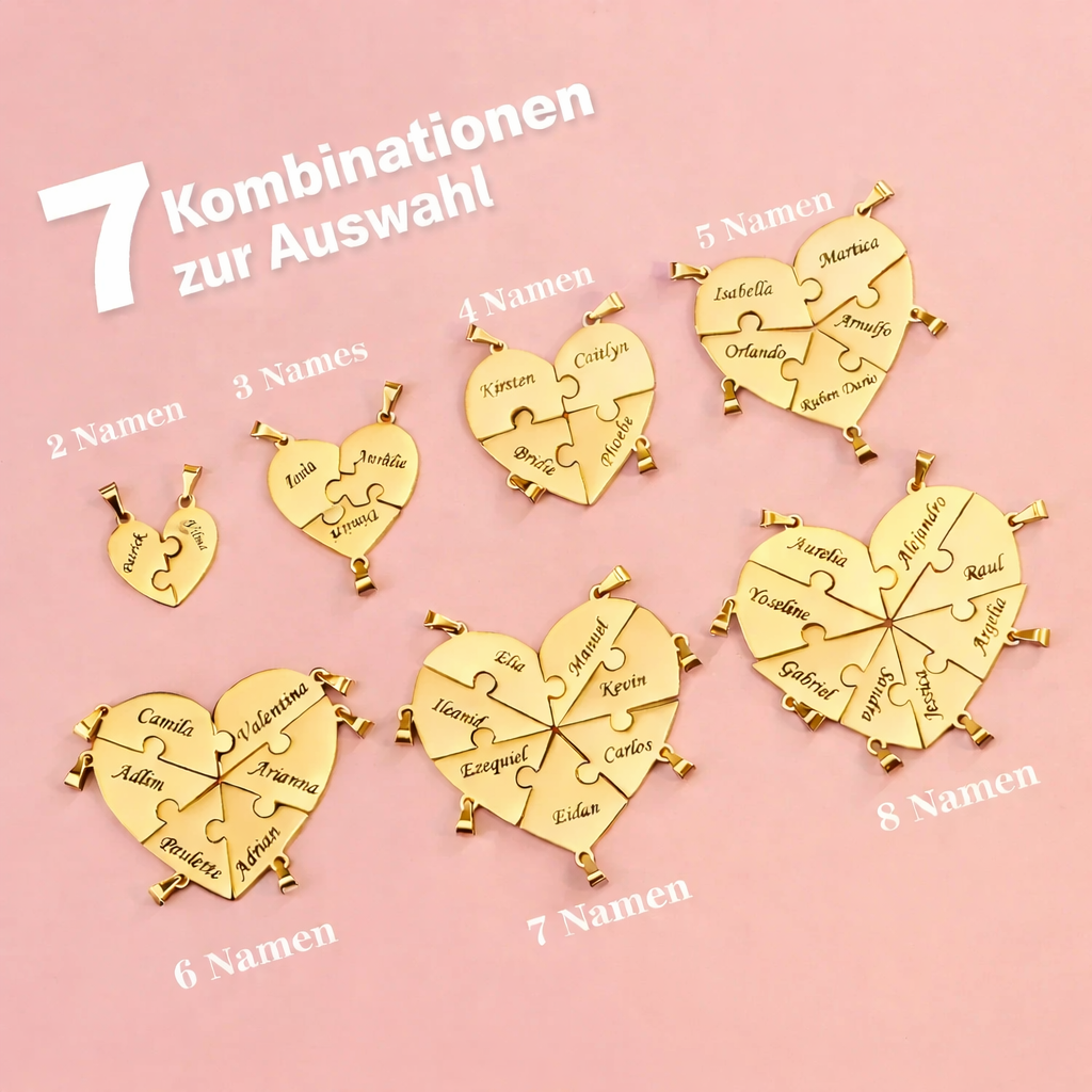 Puzzle-Herzkette – Personalisierbar